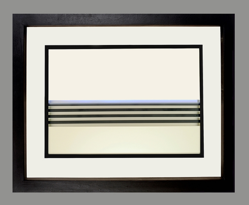 In Measured Lines, 42.5”x 54.5”x 3”, paper, LED lights, wood, 2014