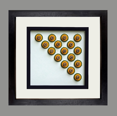 To the nth Power, 19”x 19”x 3”, paper, LED lights, washers, metal, O-rings, 2014 (SOLD) 