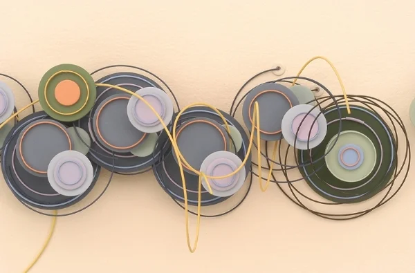 A Few Measures, 20"x 64"x 20", plexiglas, wire, wood, paint, 2009