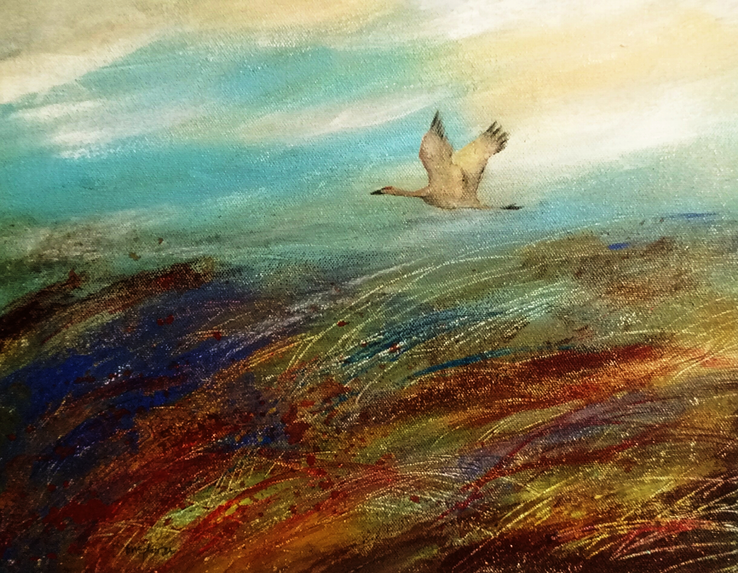 "Going Home" Sandhill Crane Sold