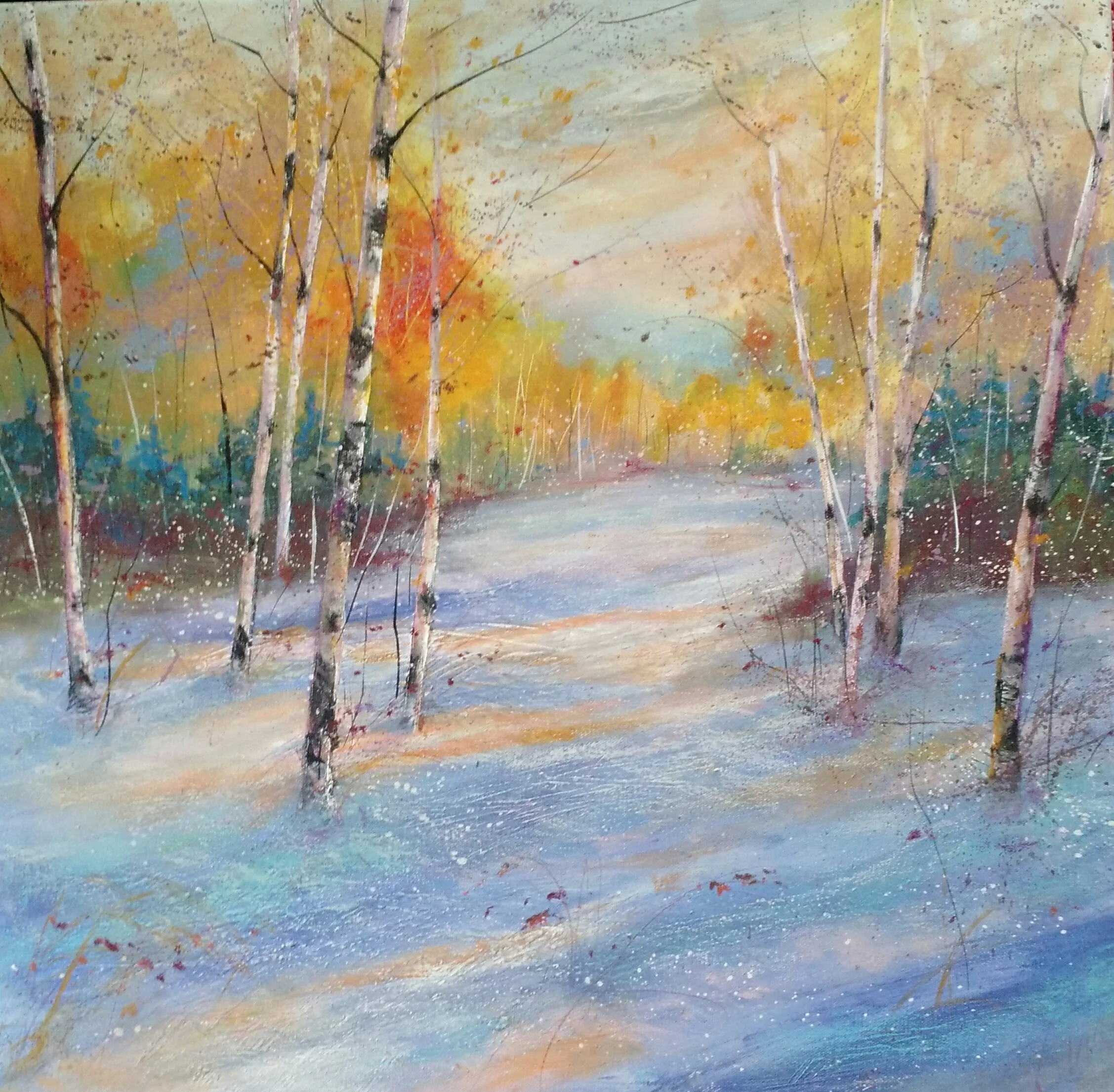 Birch Winter Magic 24” x 24” on gallery wrapped canvas - sold