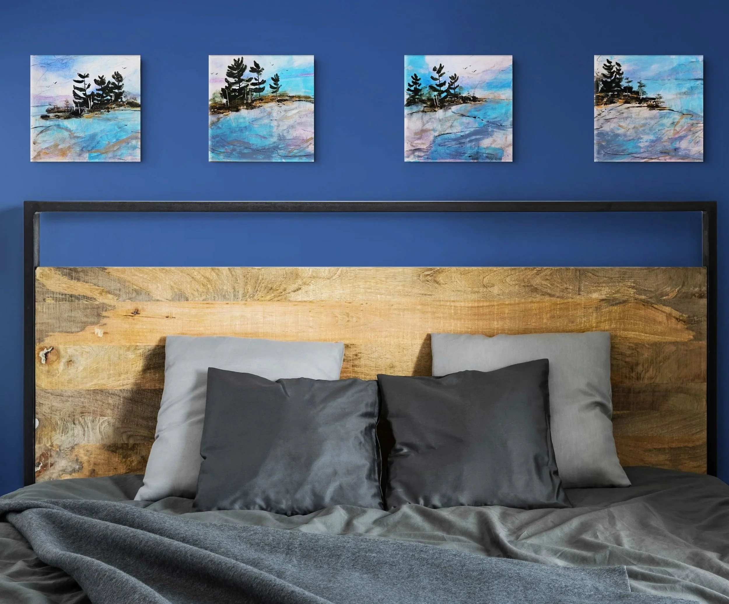Into the Quiet Blue - Four Originals Panels