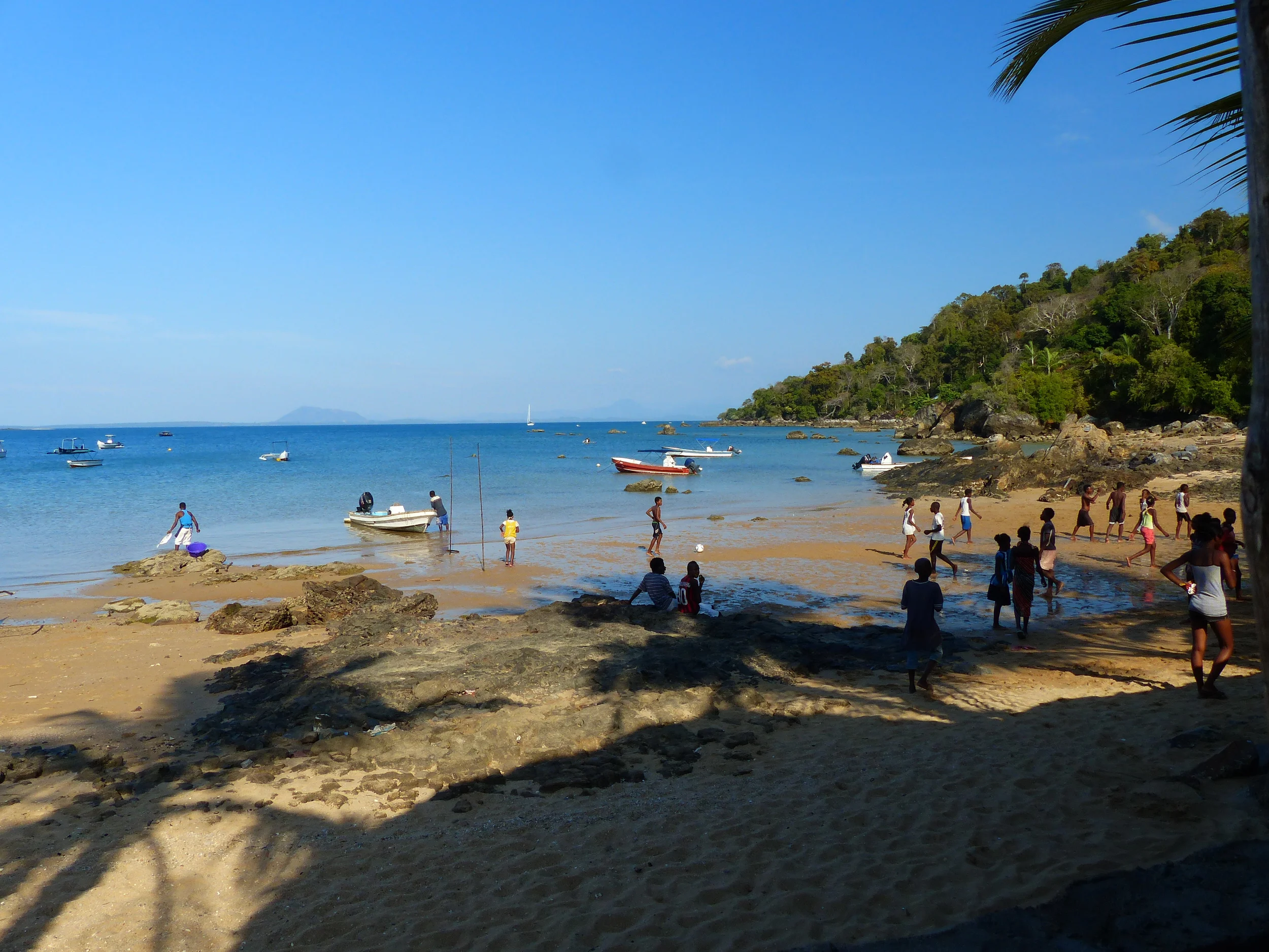 Watching soccer from our lunchspot