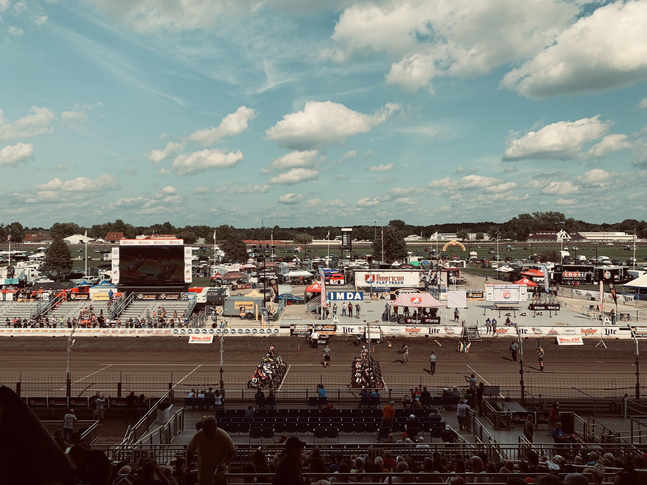 Our view at the Springfield Mile Track.