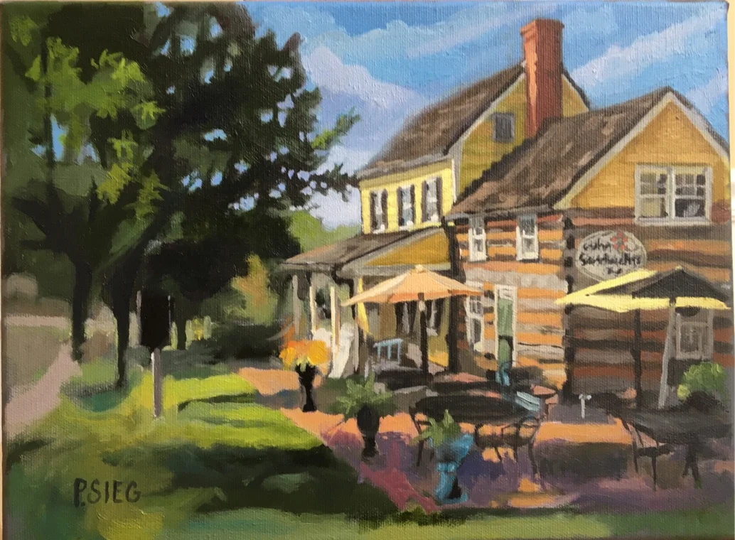 Umbrellas and Such 9" x 12", oil on canvas Private collection