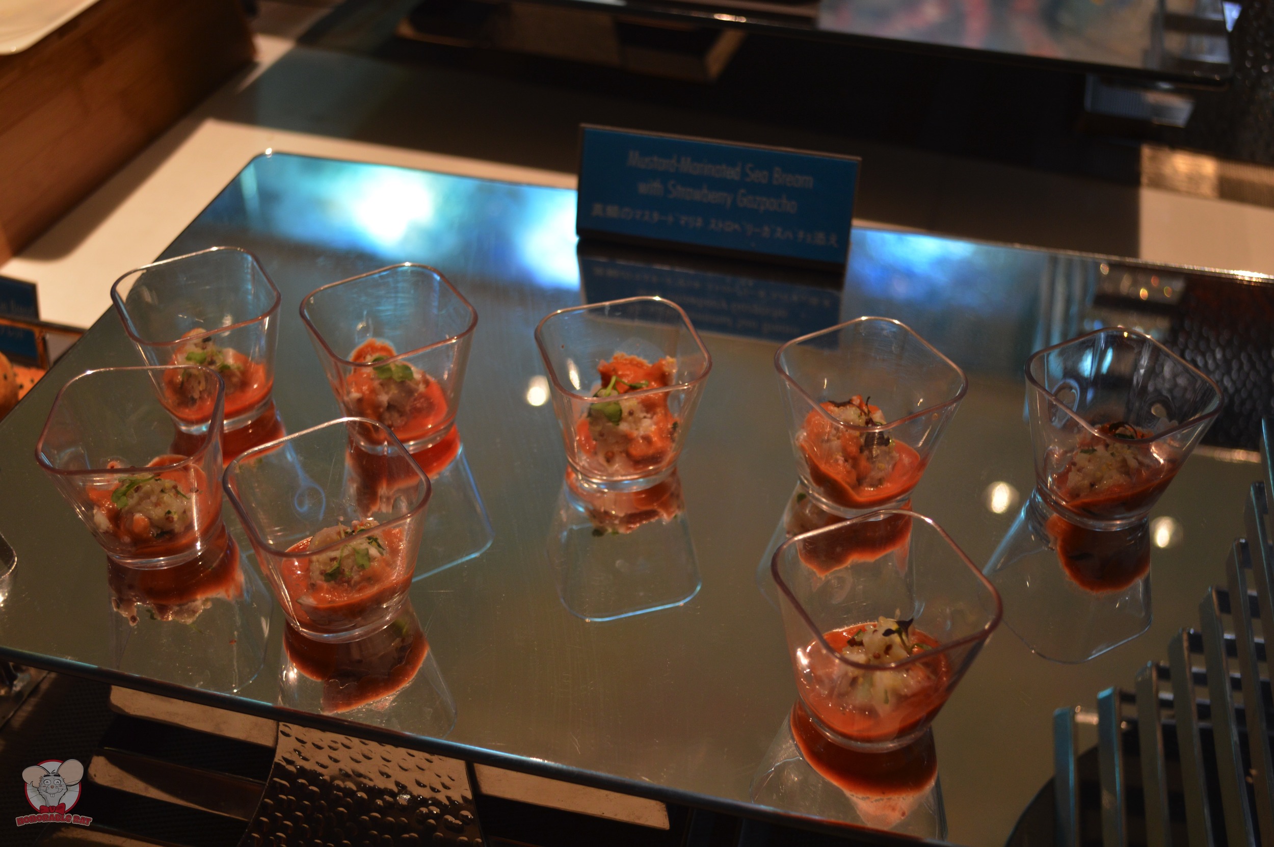 Mustard-Marinated Sea Bream with Strawberry Gazpacho