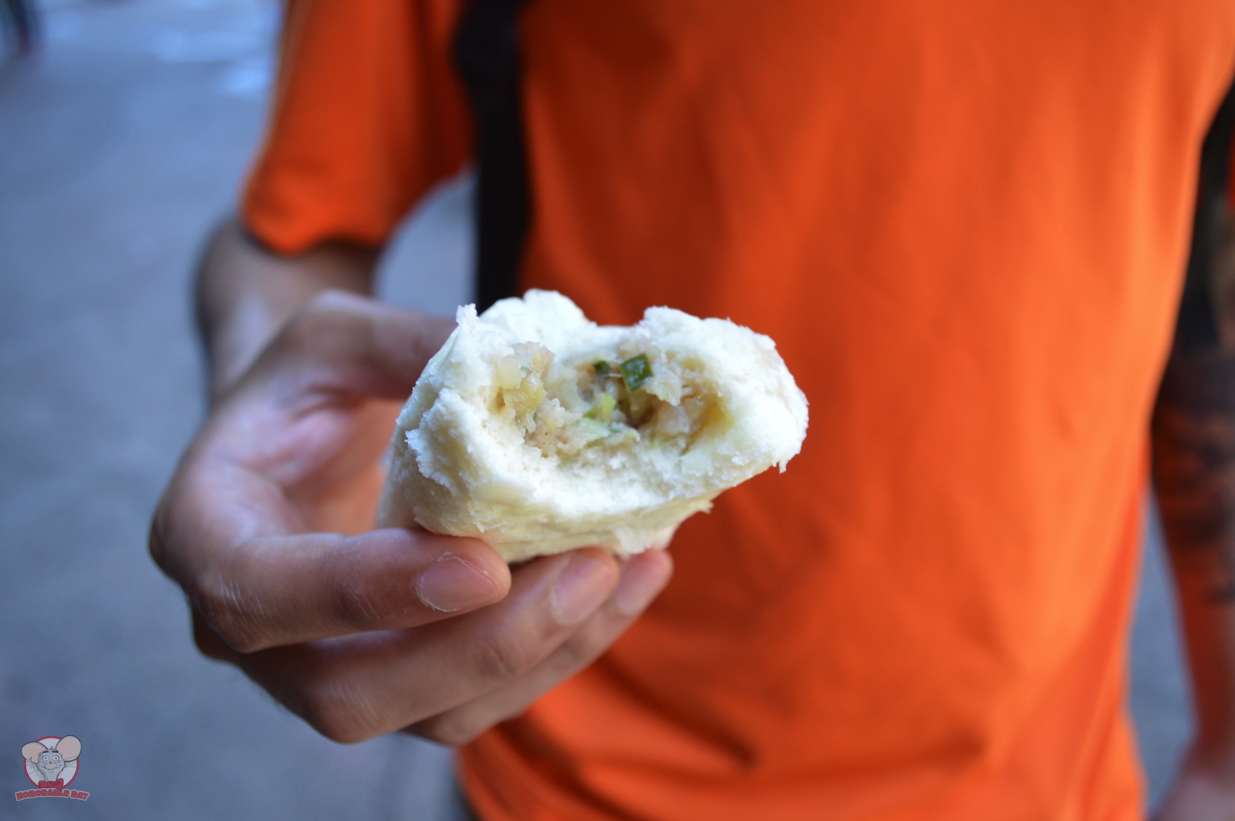 Inside of the Gyoza Sausage Bun