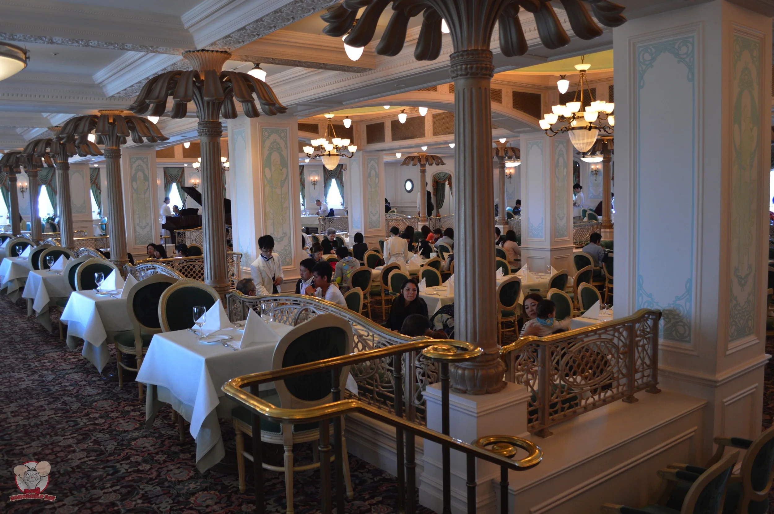 Gold railings and tree pillars. Classy, classy, classy