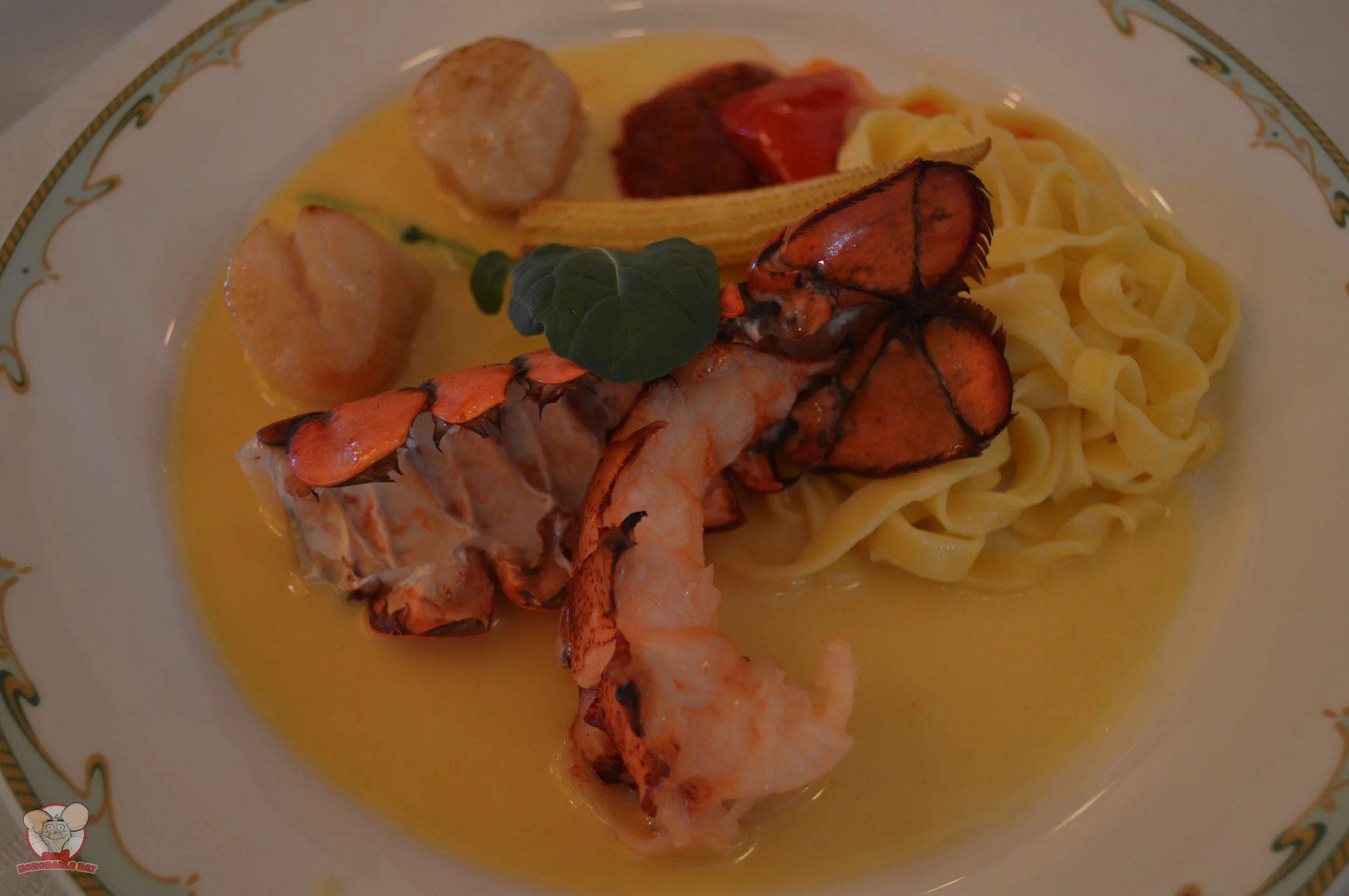Baked Lobster Tail and Sauteed Scallops with Butter Sauce