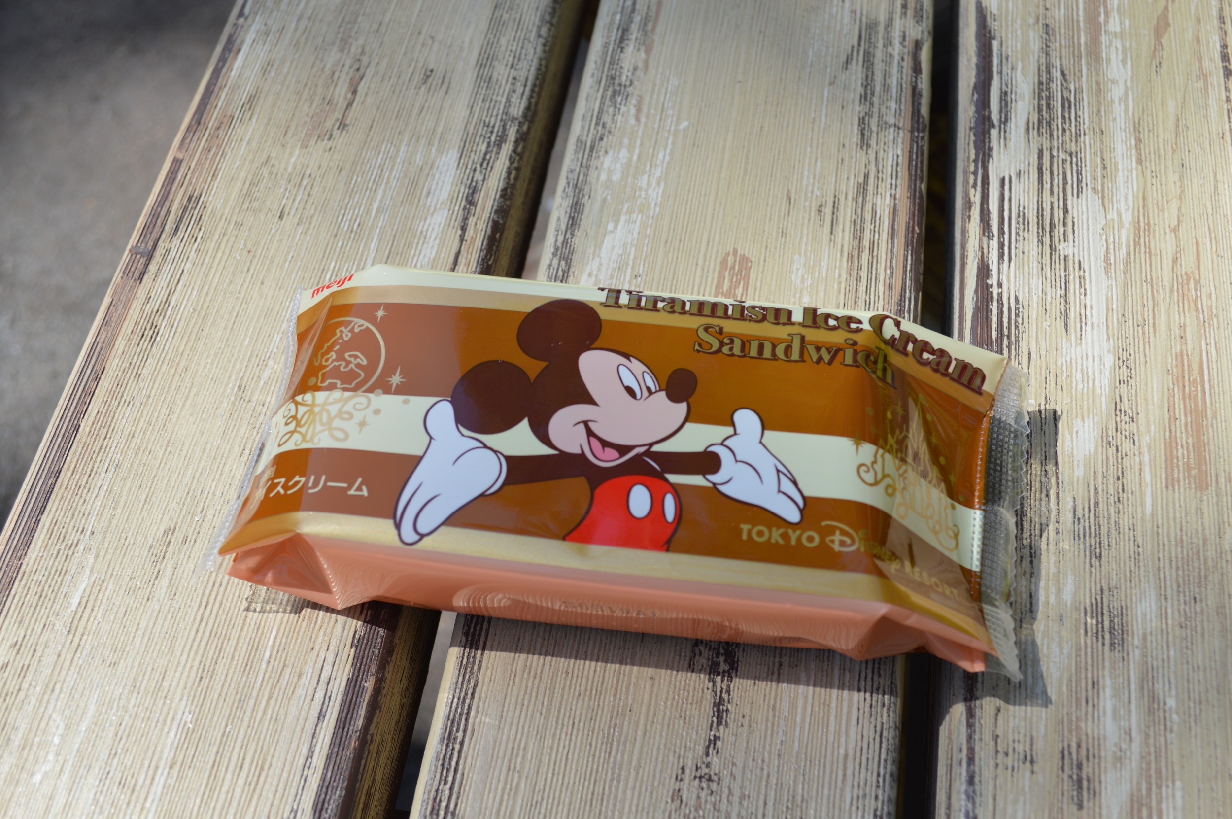 Tiramisu Ice Cream Sandwich in the wrapper