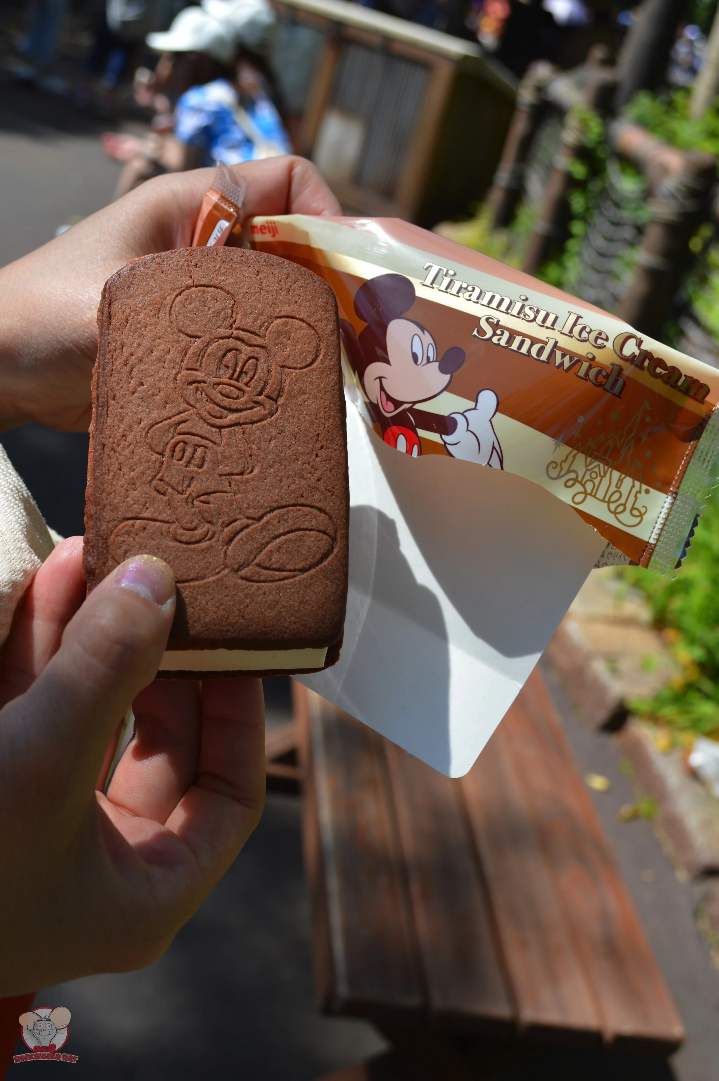Tiramisu Ice Cream Sandwich ready to be devoured