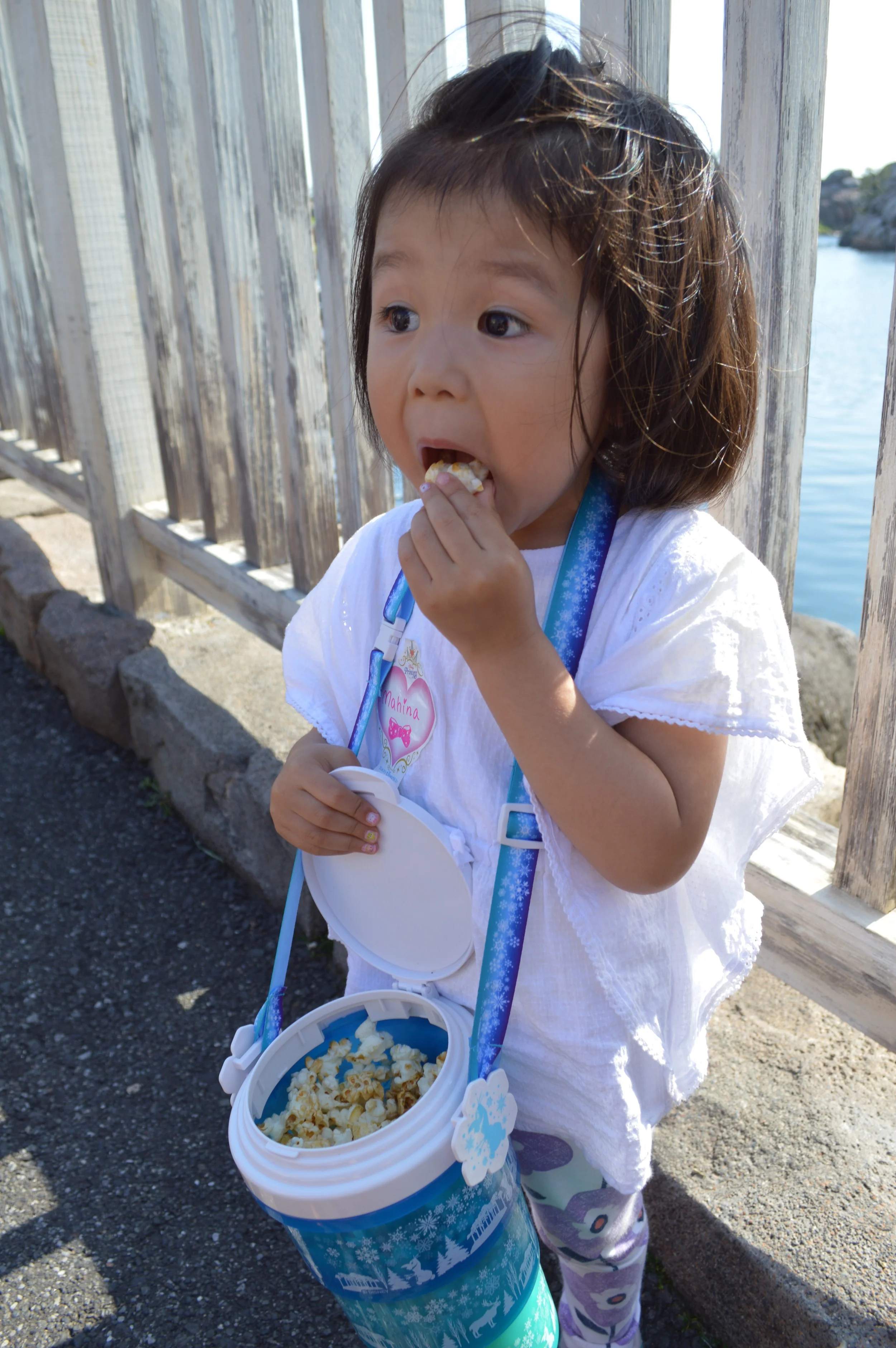 Little Mahina enjoying her Milk Tea Popcorn
