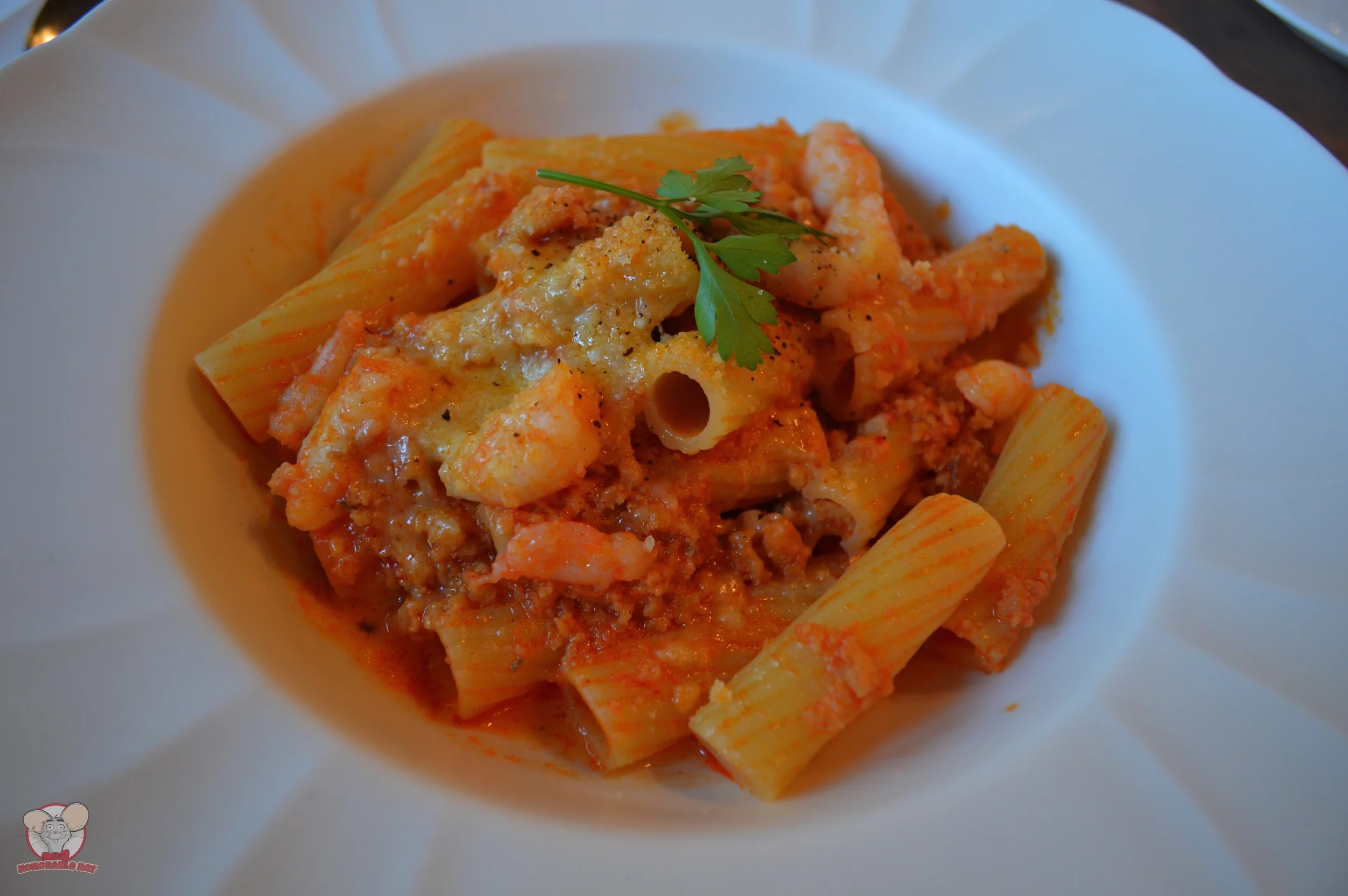 Rigatoni with Shrimp-Red Bell Pepper Sauce