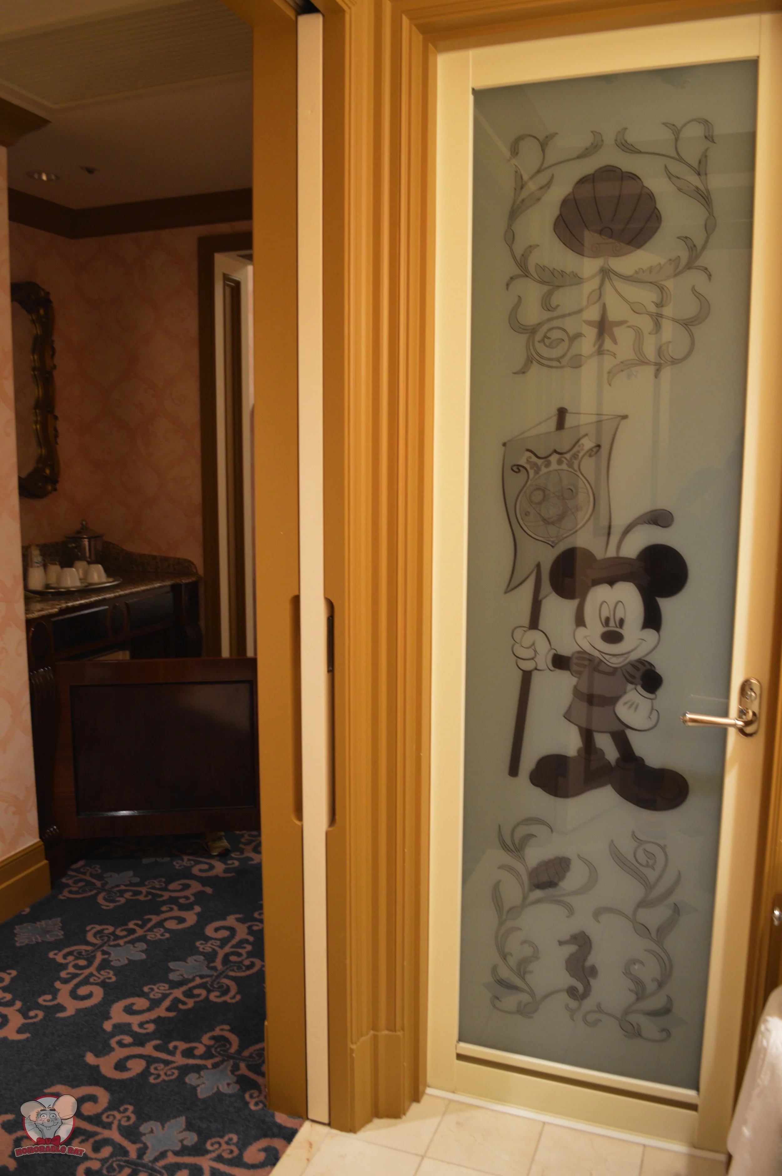 Mickey on the bathroom door