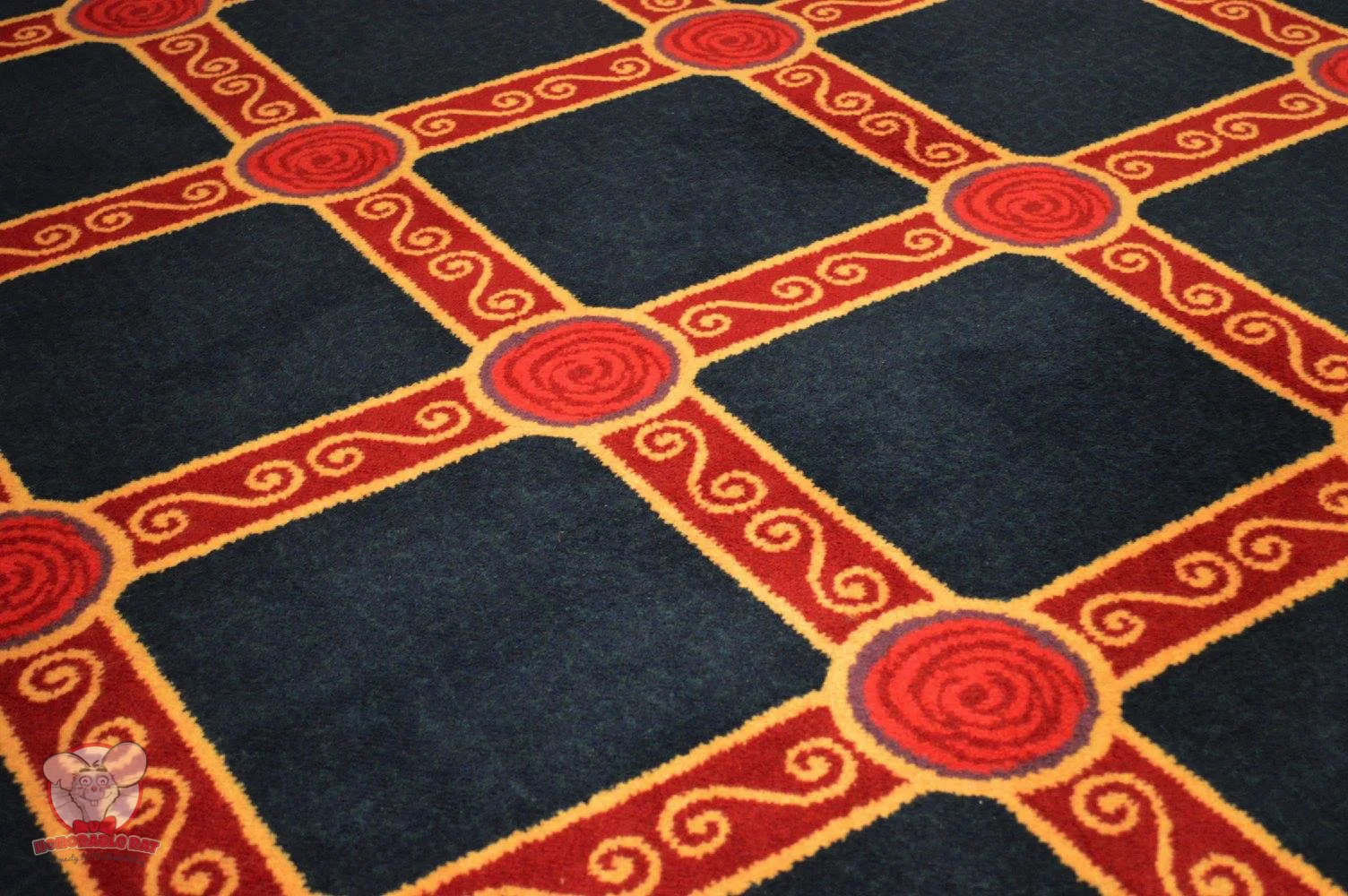 Beautifully designed carpet to keep with the theming of the room