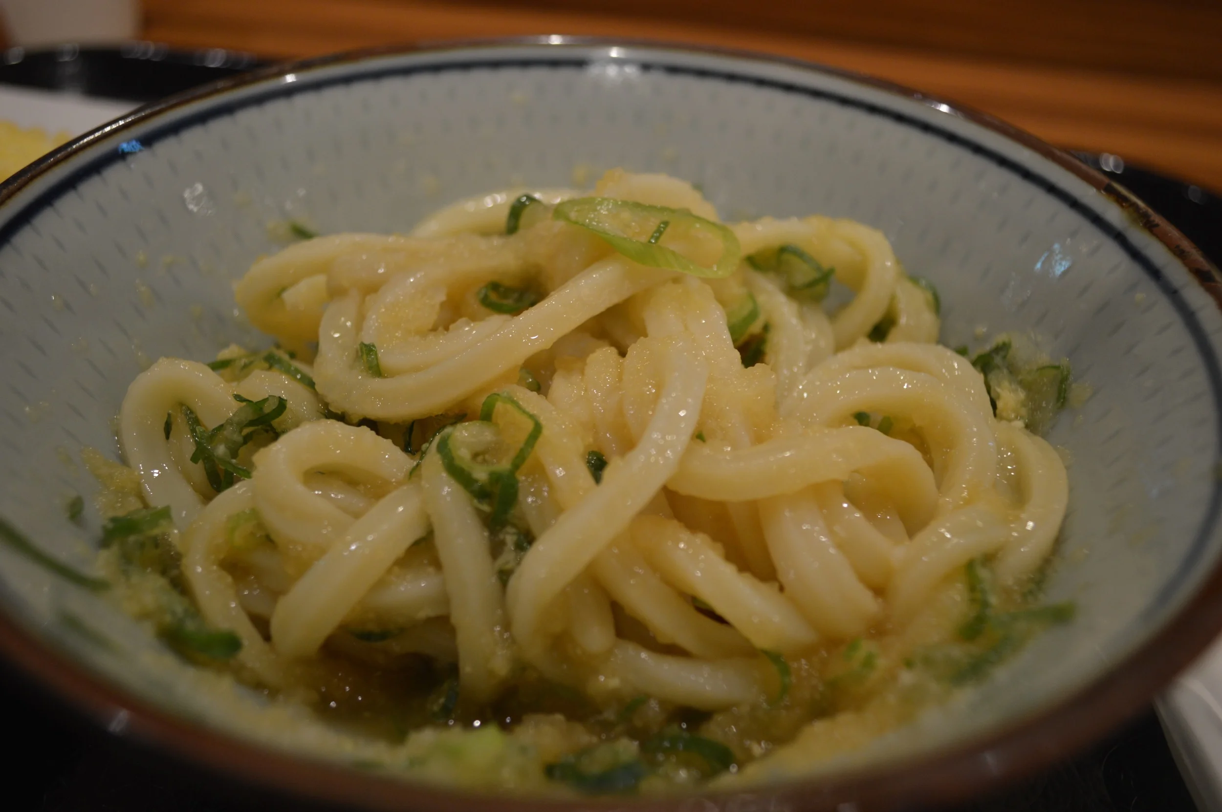 A refreshing bowl of Udon all mixed up