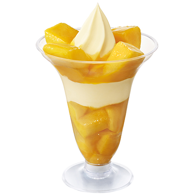 Vanilla Soft Serve Ice Cream with Mangoes
