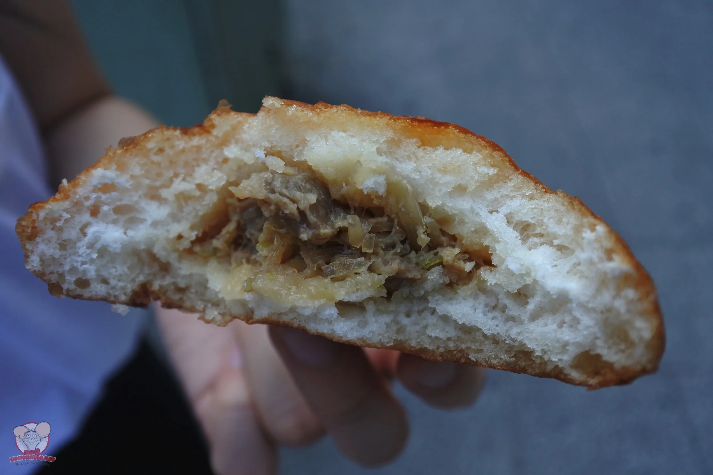 The inside of a Shark Fin's Deep Fried Bao