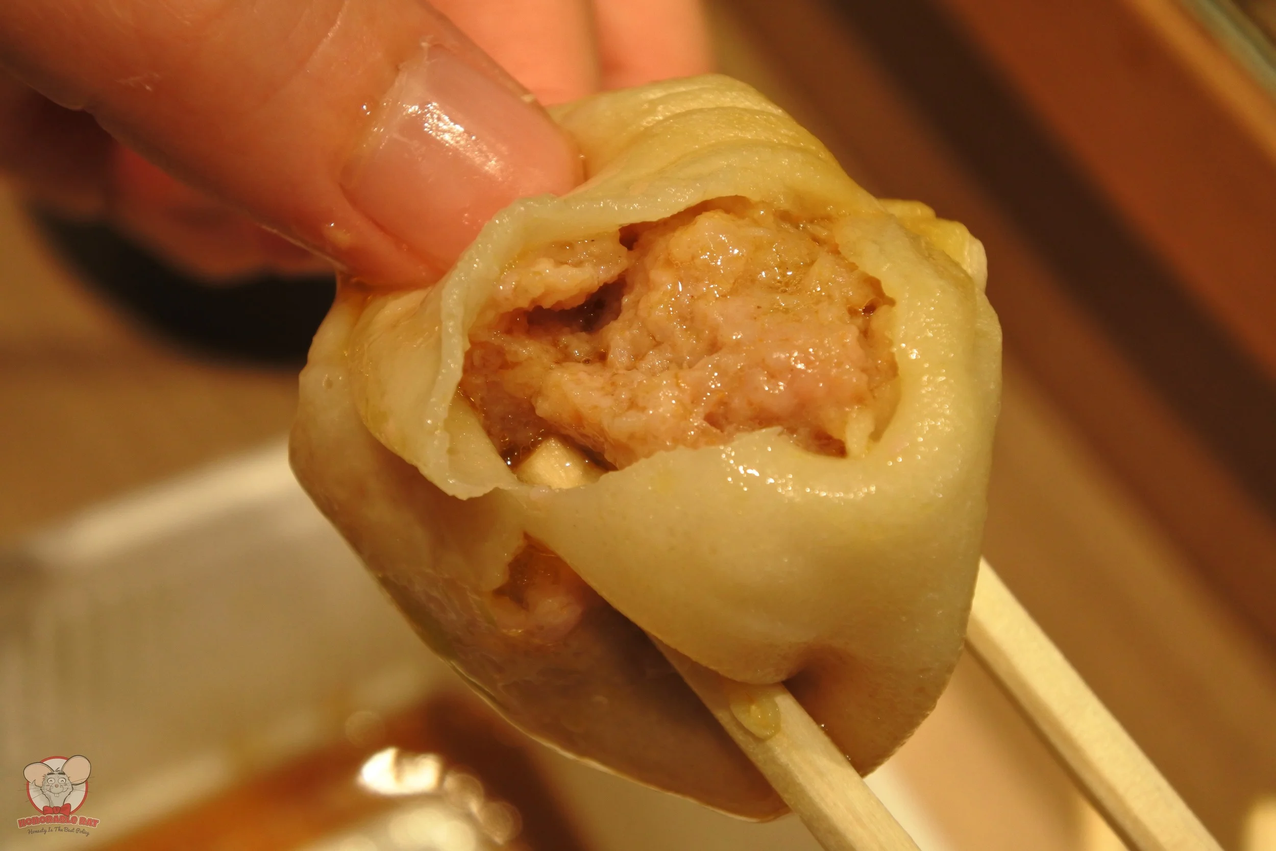 The inside of a Xiao Long Bao