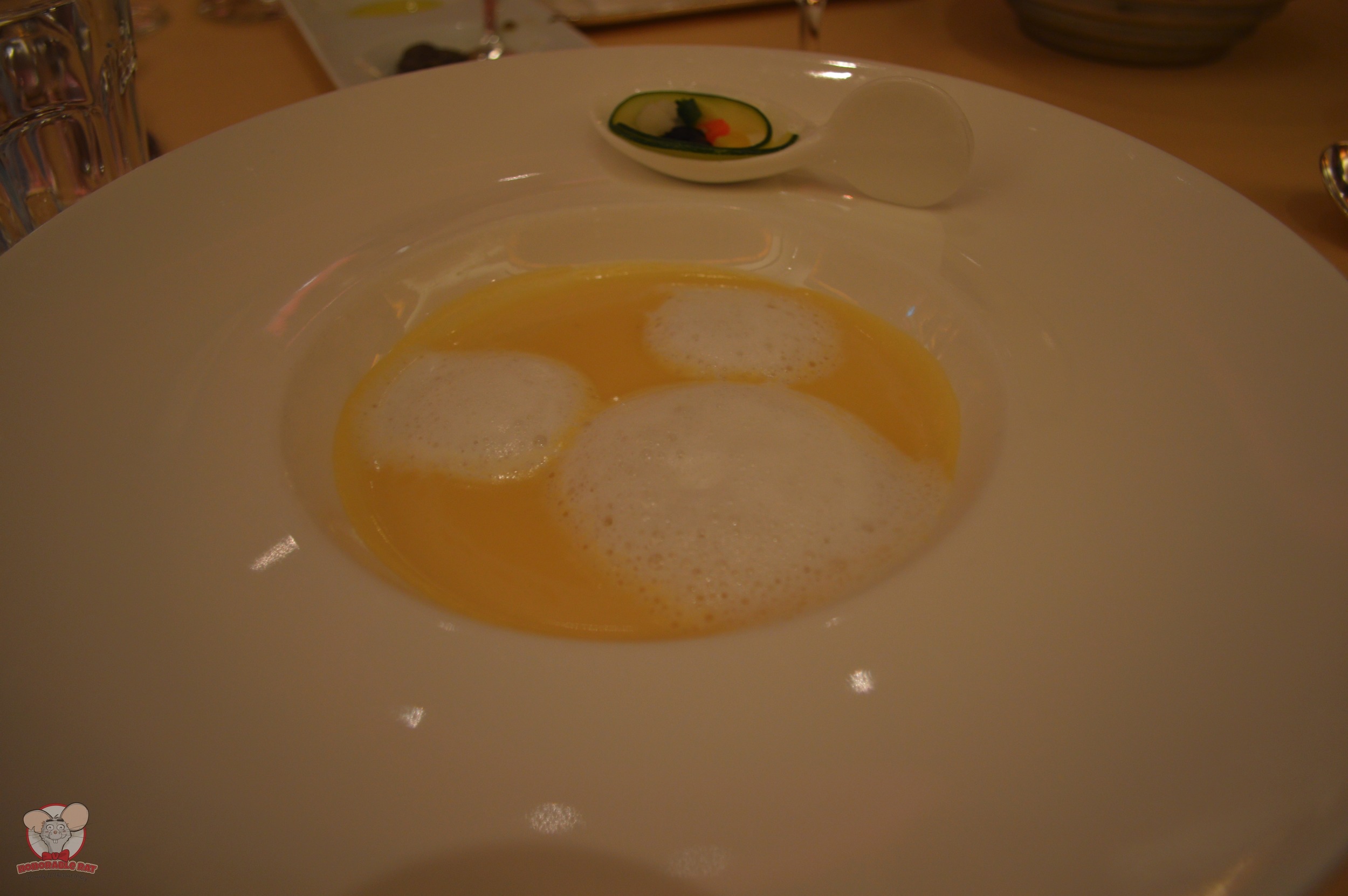 Cream of Anno Sweet Potatoes and Ginger Soup Cappuccino Style