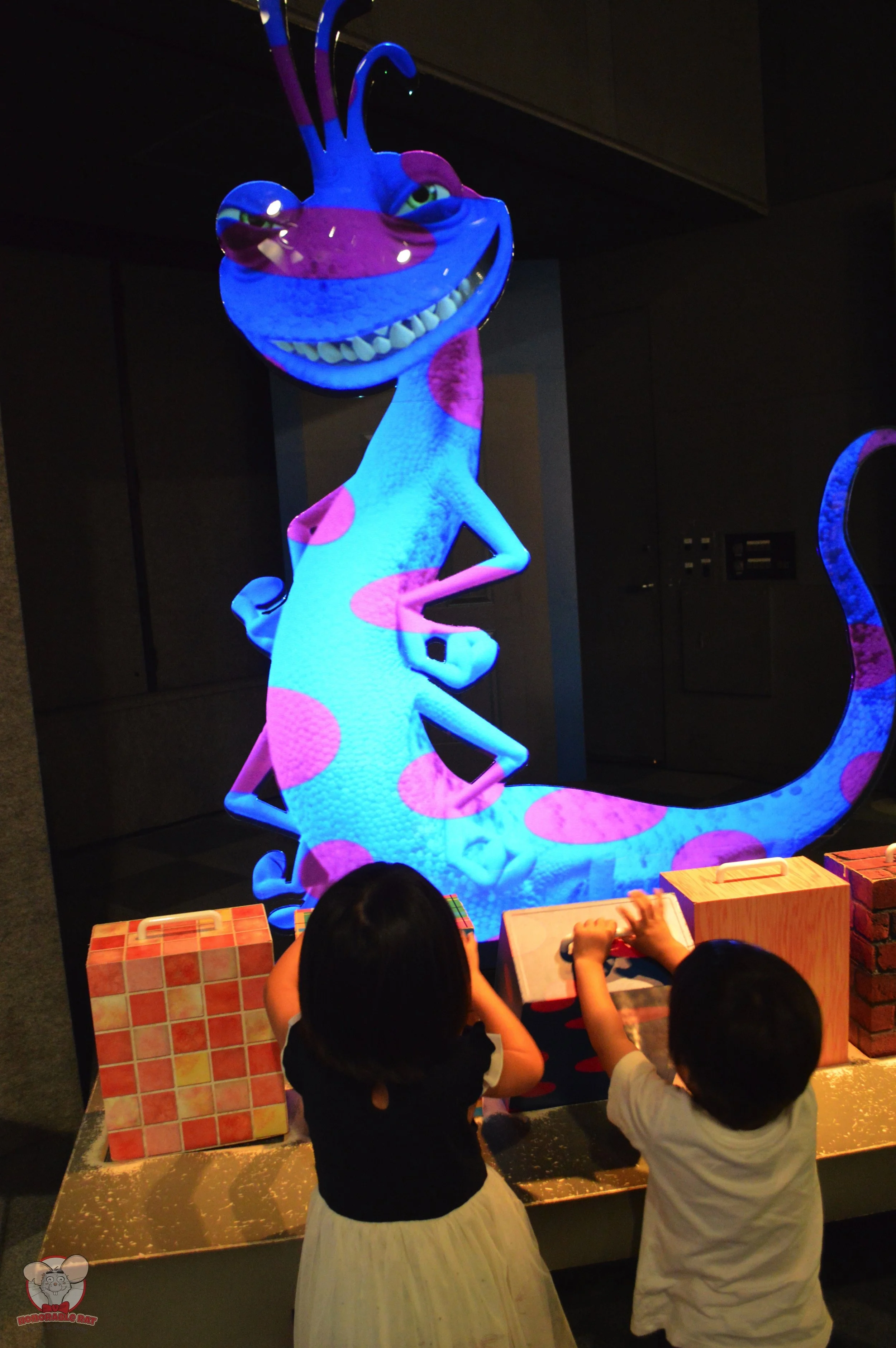 Randall changes his color depending on which box you remove from its spot