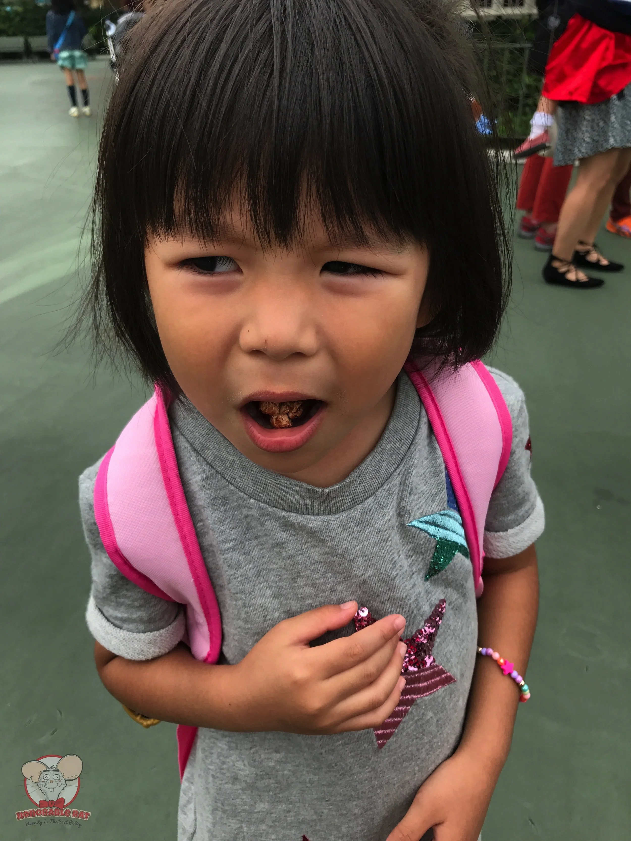 Little Mahina didn't enjoy the Milk Chocolate Popcorn at all