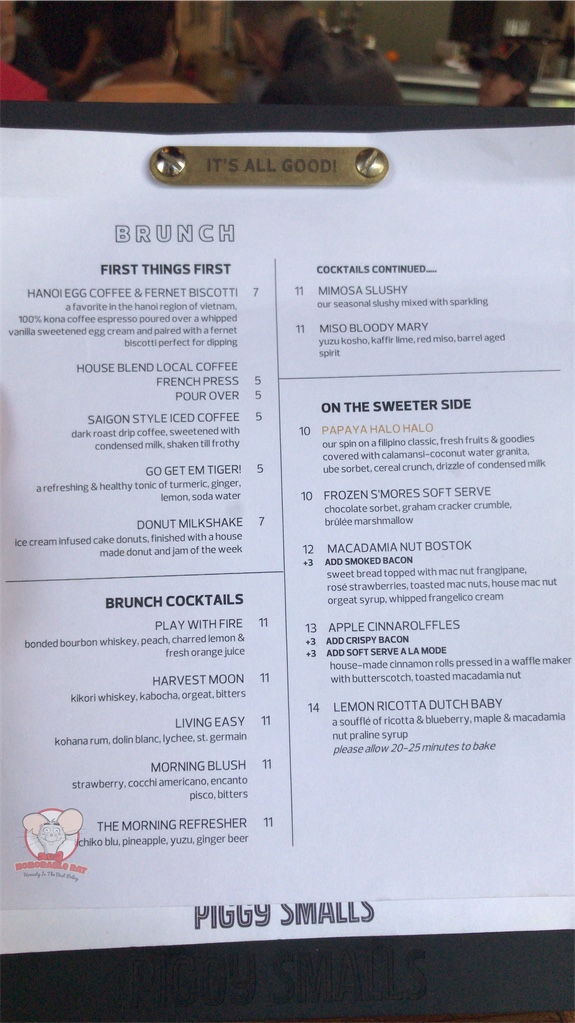 Brunch Menu Page 1