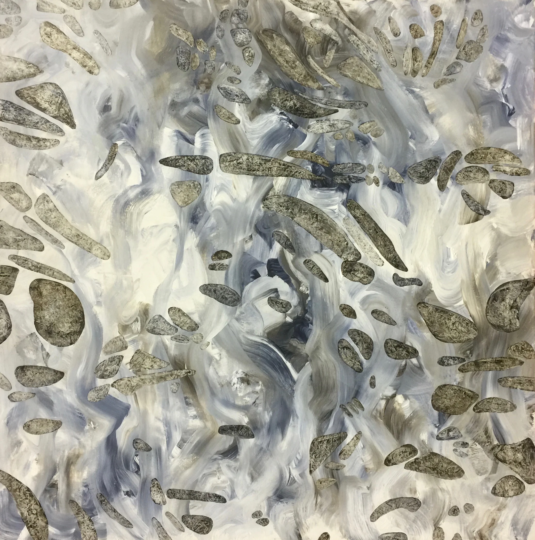 “Stillness” by Darcy Elise Johnson, acrylic on canvas, 30” X 30”