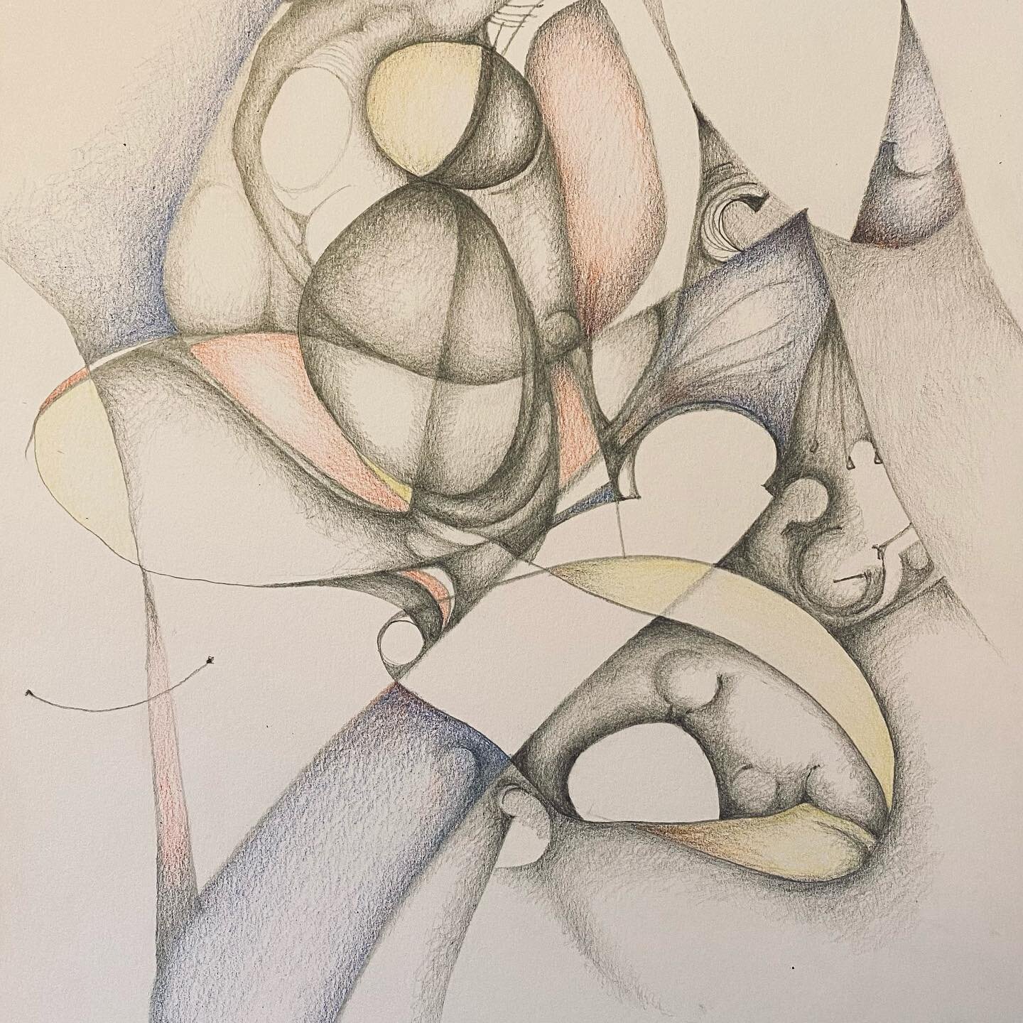I drew this over several days in this beautiful place with waves breaking and birds calling. I wonder about the influence of the landscape on my abstract drawing. If you have any insights about the connections, please share them. #contemporaryartist 
