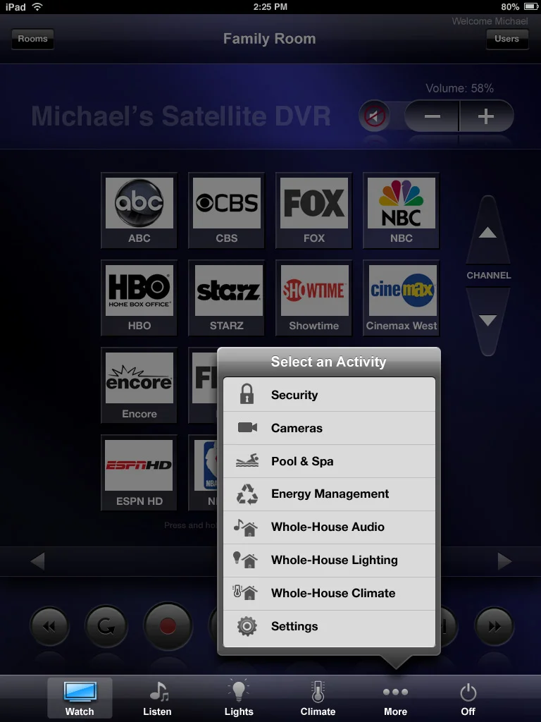 AUDIOVISIONS' Custom Crestron UI