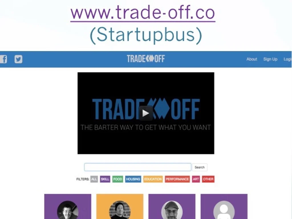 Bartering system for small business through www.Trade-off.co