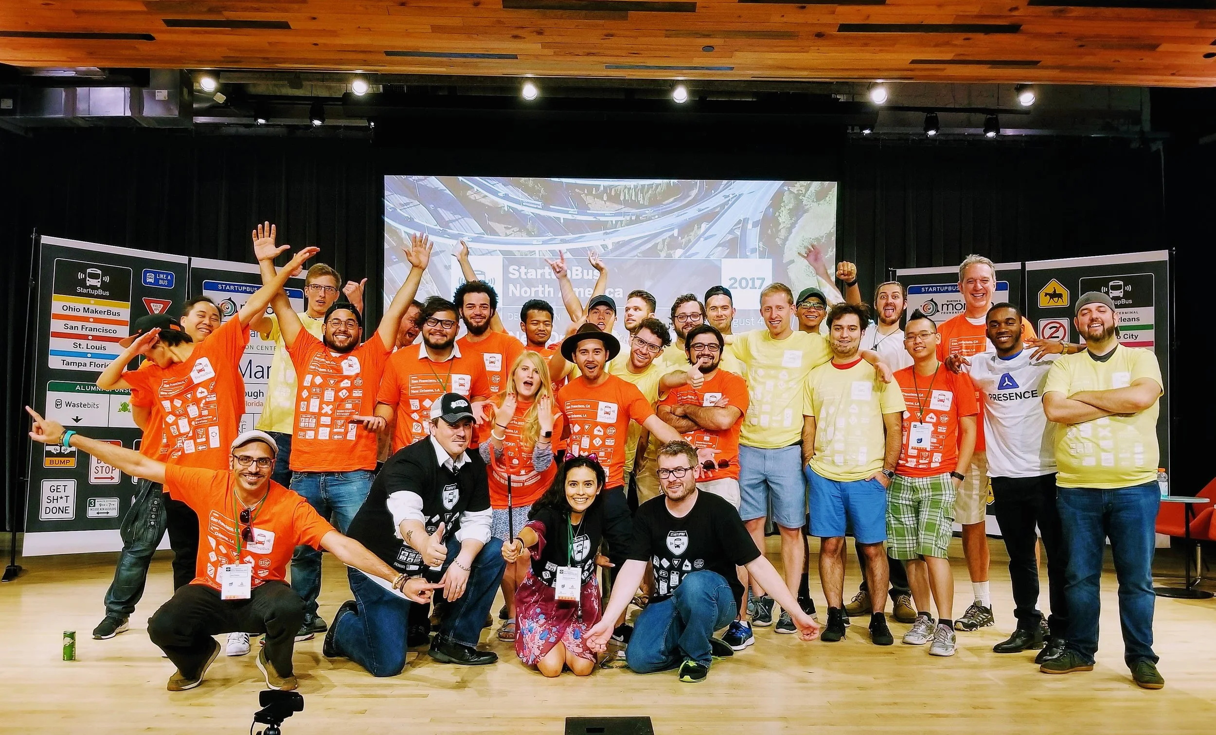 5 Buses, TinyHackerHouse launch - 7 Days, 7 States, cross country on #Startupbus #Hackathon #Startup competition