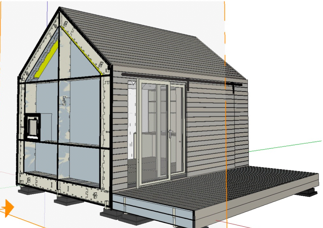 3D Model #TinyHouse can be sent to CNC machine and turned into a kit