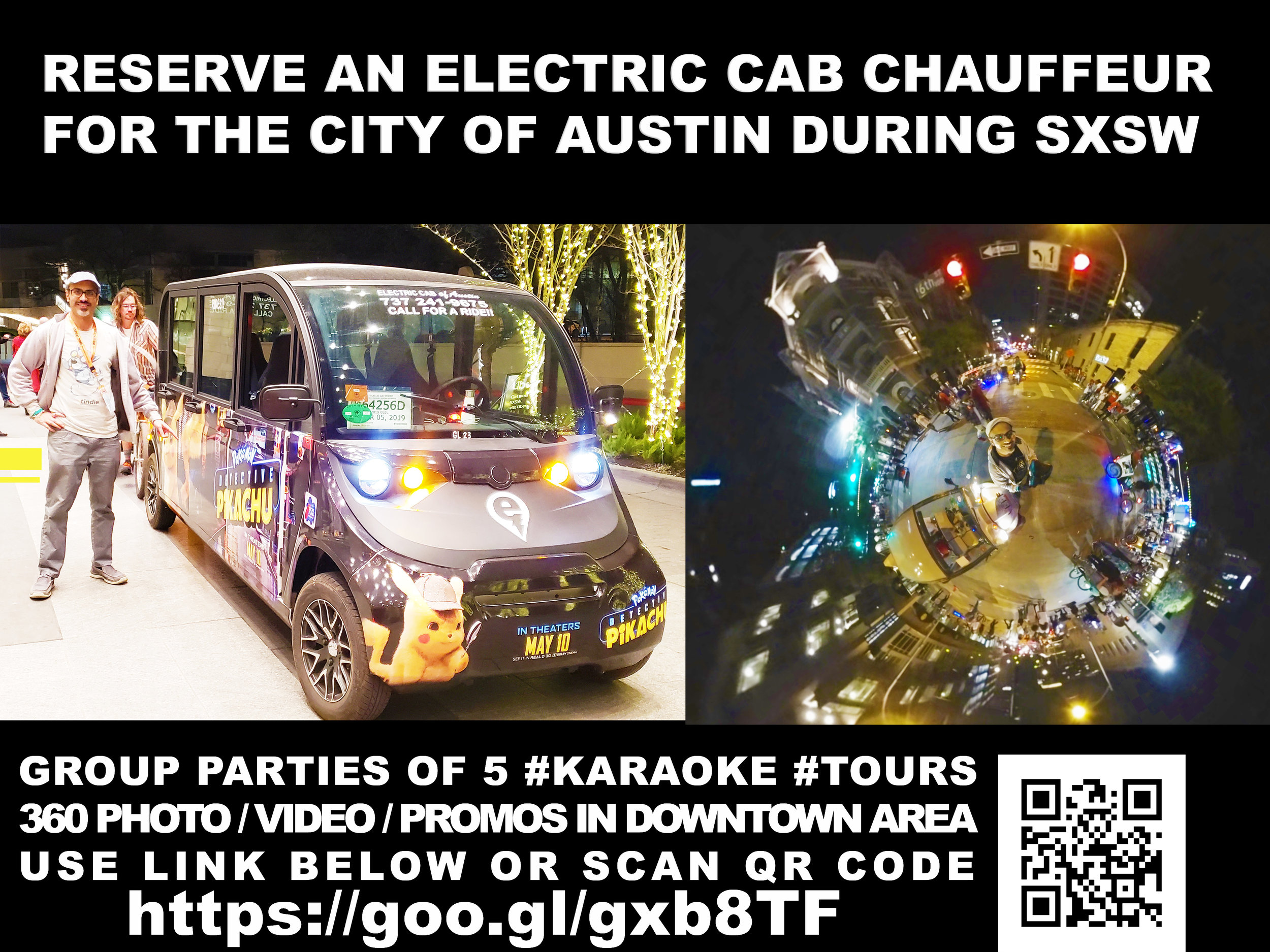 Fundraising through an Electric cab experience through downtown Austin