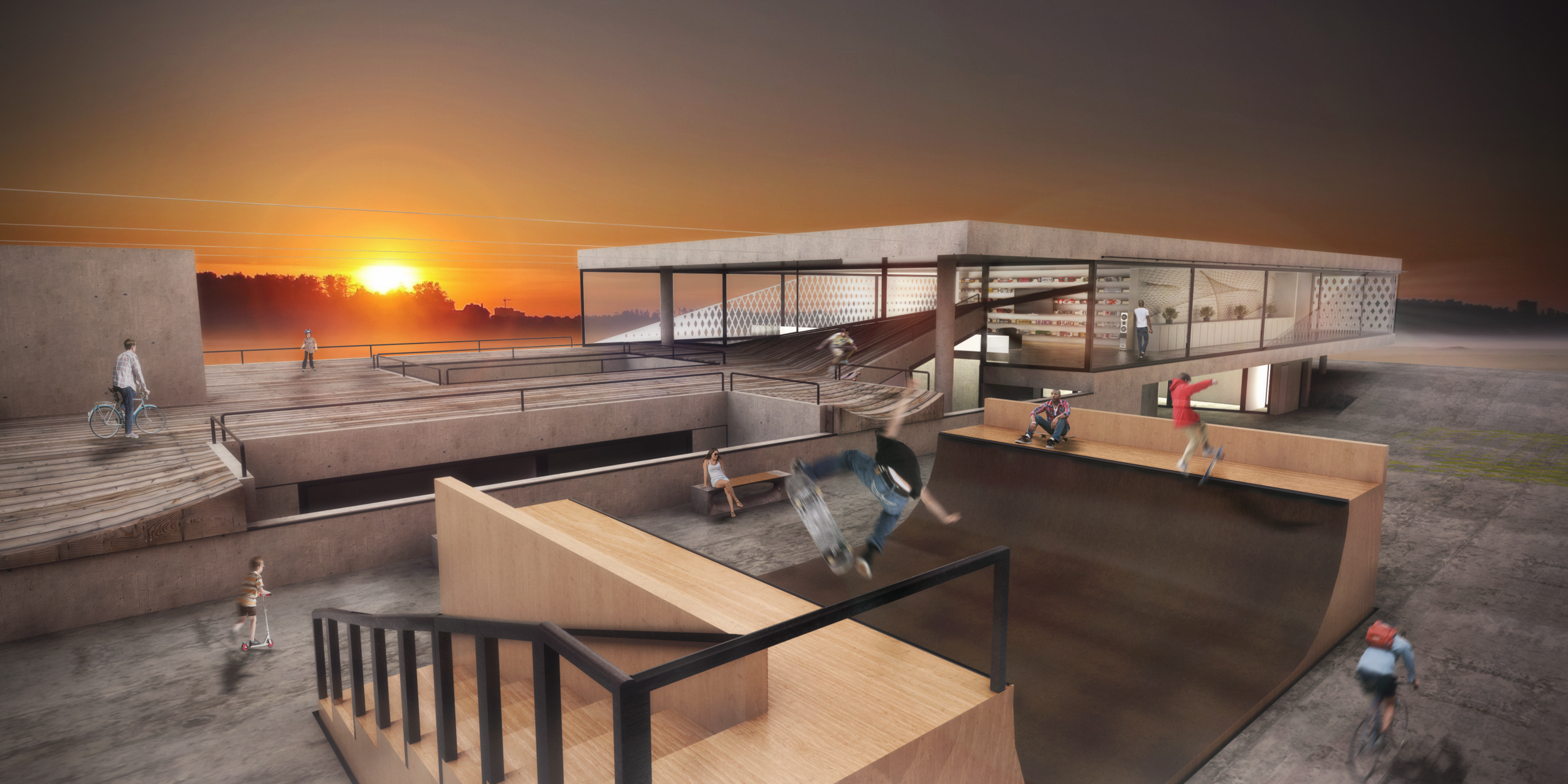 Half Pipe + Skate Park