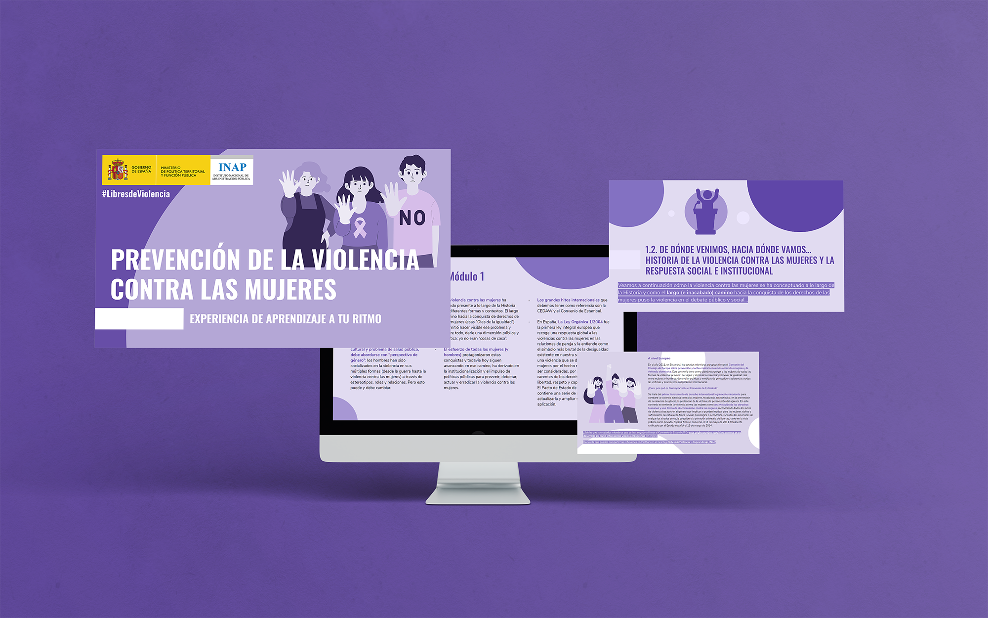 Mockup curso Prevención de la violencia contra las mujeres