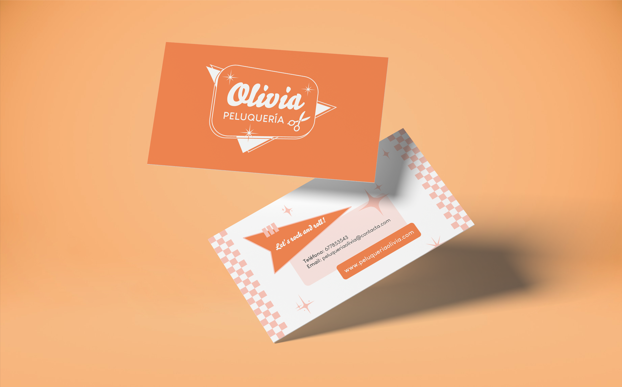 Mockup tarjeta Peluquería Olivia