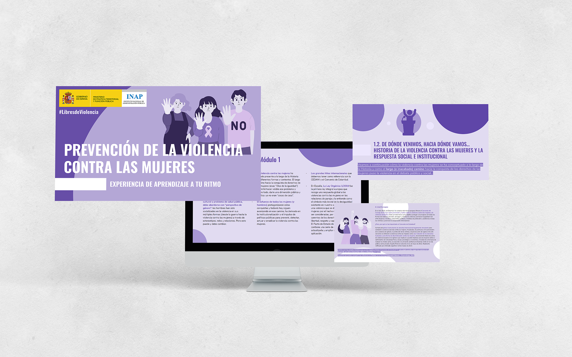 Mockup curso Prevención de la violencia contra las mujeres