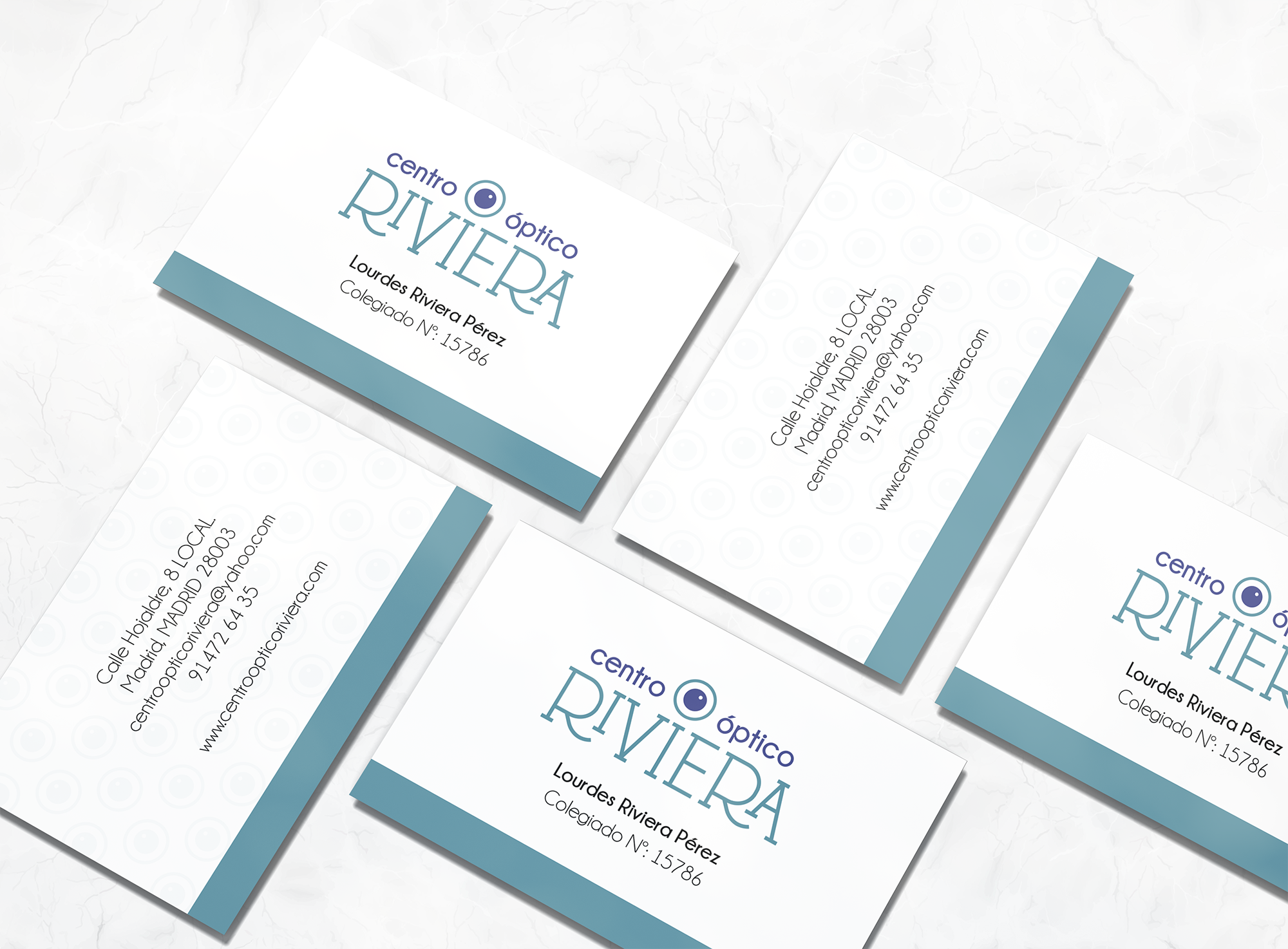 Mockup tarjeta Centro Óptico Riviera