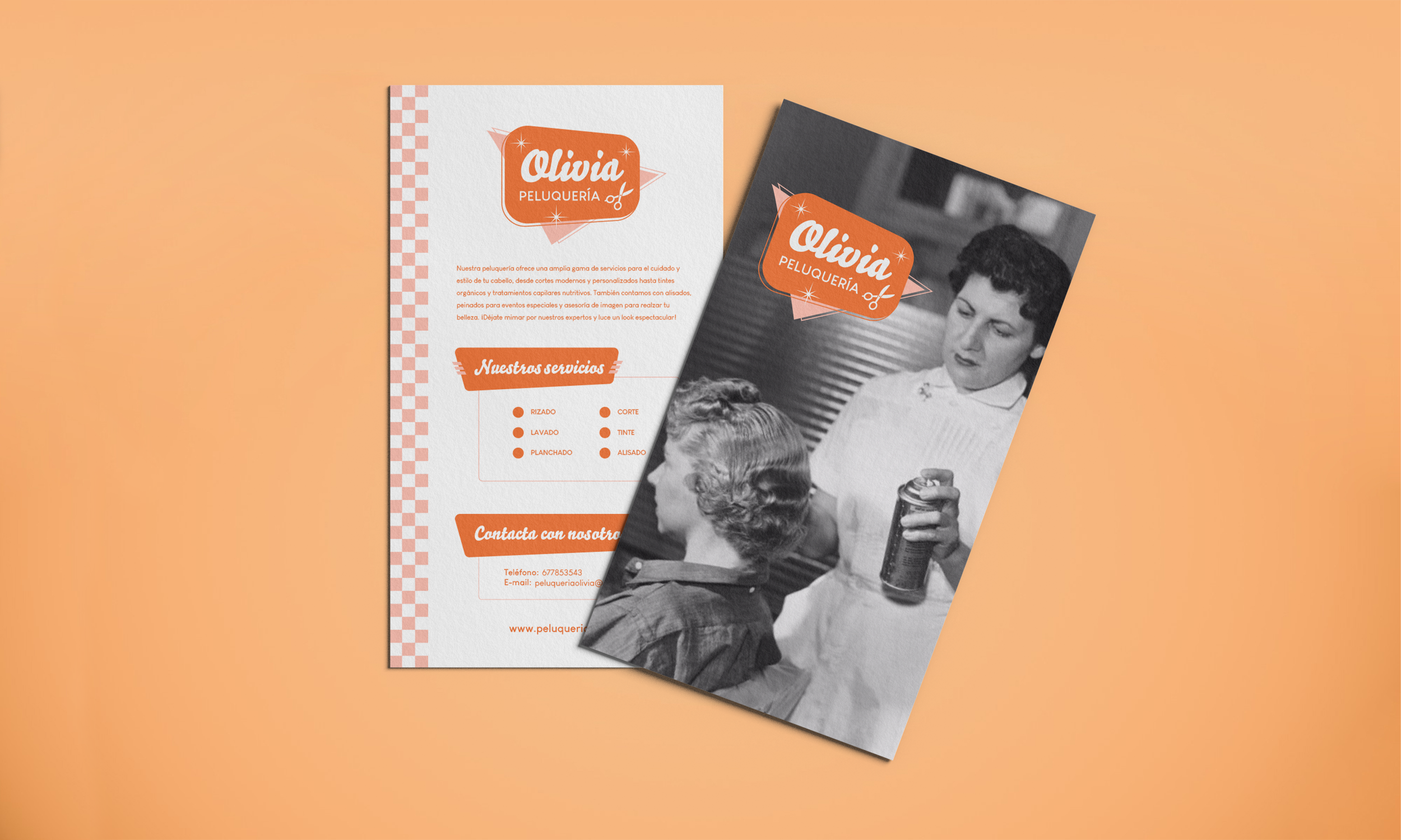 Mockup flyer Peluquería Olivia