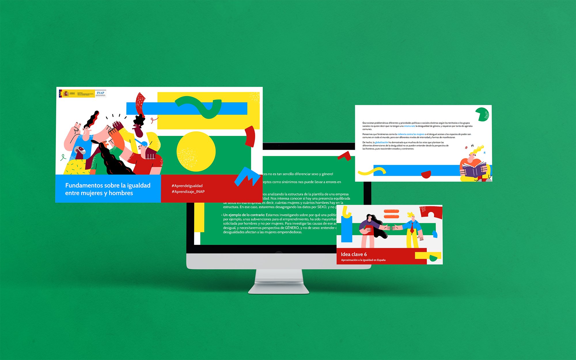 Mockup curso Fundamentos sobre la igualdad entre mujeres y hombres, V edición