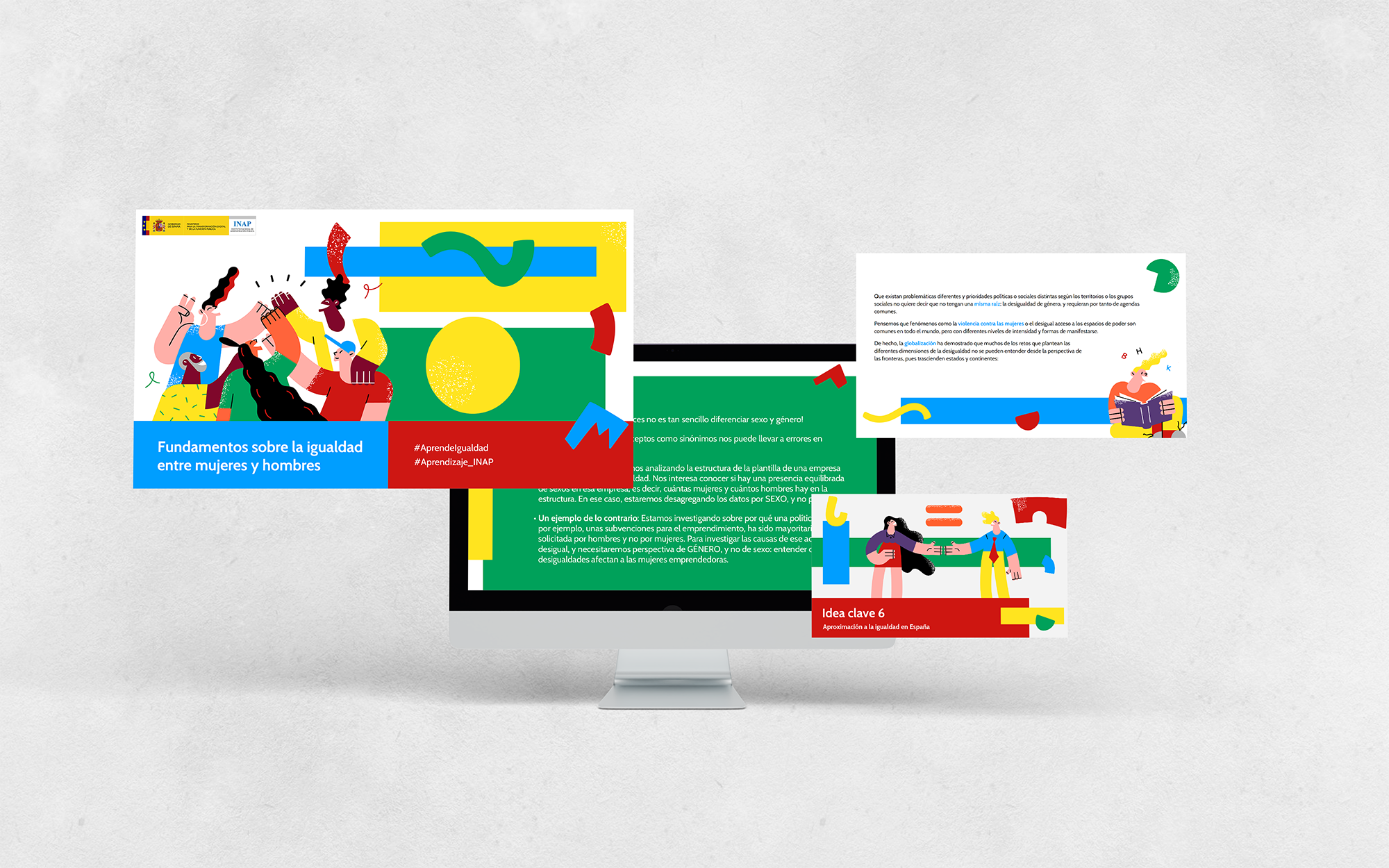 Mockup curso Fundamentos sobre la igualdad entre mujeres y hombres, V edición