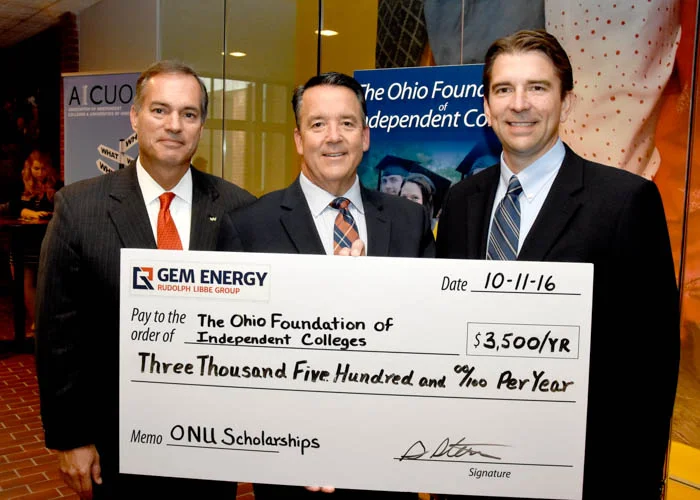 L to R: Todd Clossin, President & CEO WesBanco, OFIC Board Chair, Bill Spiker, OFIC President, Greg Steenrod, Vice President, Business Development, GEM Energy LLC.