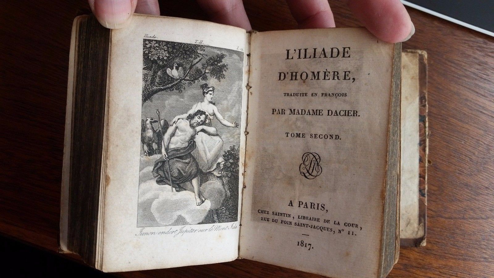 The wrath of Achilles, that brought numberless ills upon the Achaeans-- reduced to the size of a packet of cough-drops. Dacier transl., Paris 1817.
