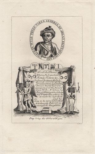 An anonymous engraving of Jonathan Wild, offered as a satirical "ticket" to his execution (ca. 1725). Photo by Curator from a private collection.