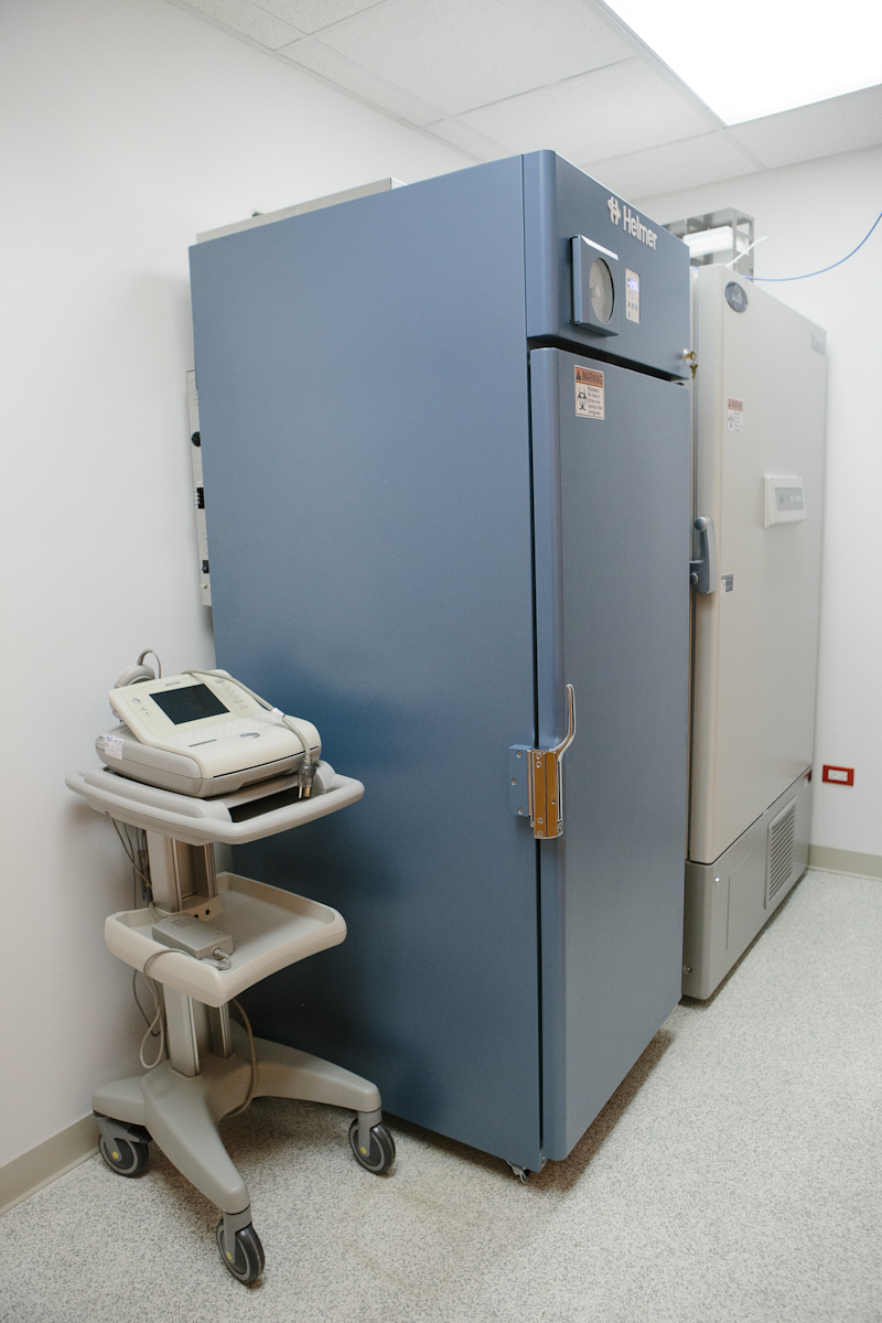 ECG machine and -20 and -80 degree freezers