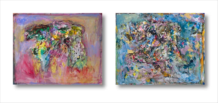 Good Days/Bad Days Dyptich, 2011, Acrylic, 18 x 14" panels
