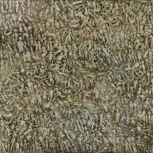 Redemption, 2009, oil and paint stick on canvas, 50x50"