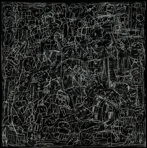 Muddling Through, 2011, Chalk on Board, 16 x 16"
