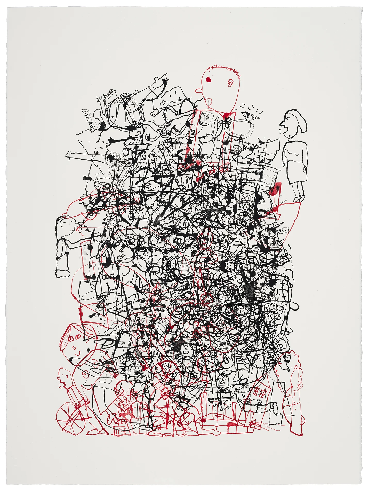 The Ones On Top, 2016, Ink on paper, 22"x30"